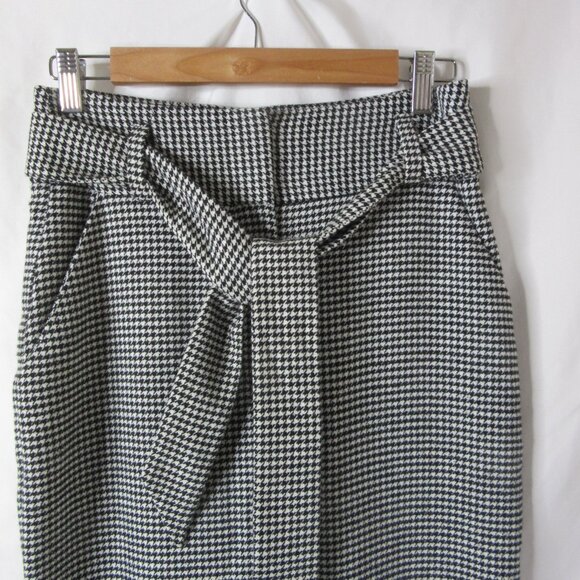 Free Press Clothing Dress Pants Houndstooth Black White Cuffed Size Small - Picture 3 of 10